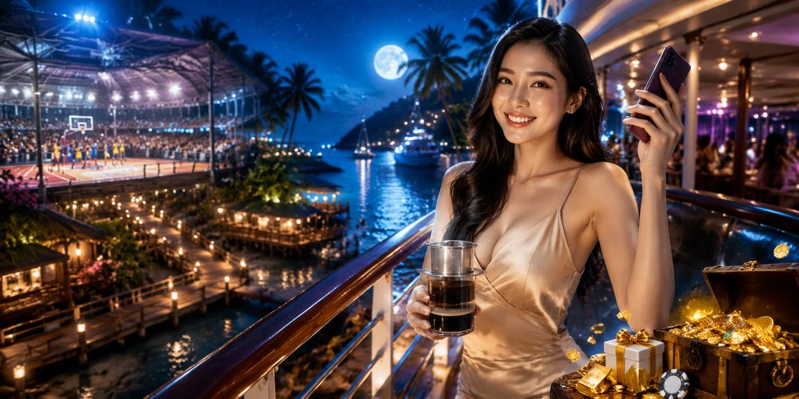 Người dùng tại Côn Đảo xem cá cược bóng rổ kết hợp giao dịch tài chính qua điện thoại bên tách cà phê
